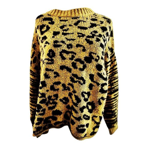 For The Republic Leopard Animal Print Pullover Sweater Size Medium - Picture 1 of 6